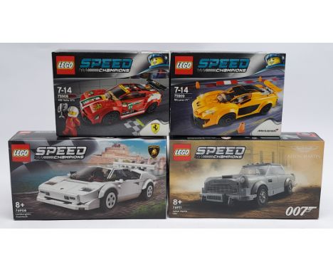 Lego (Sealed) Speed Champions group to include (1) #75908 458 Italia GT2; (2) #75909 McLaren P1; (3) #76908 Lamborghini Count