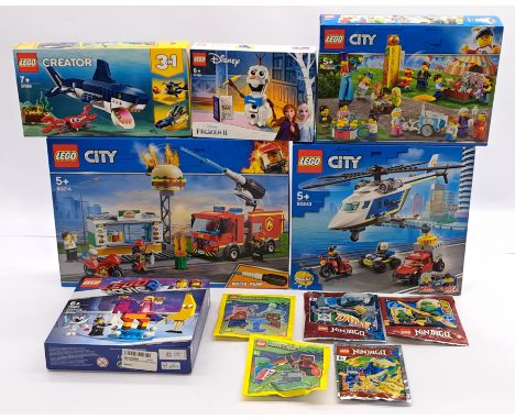 Sealed Lego City Sets Plus Others - 60243/ 60214/ 60234/ 70824/ 41169/ 31088 - Police Helicopter Chase, Burger Bar Fire Rescu