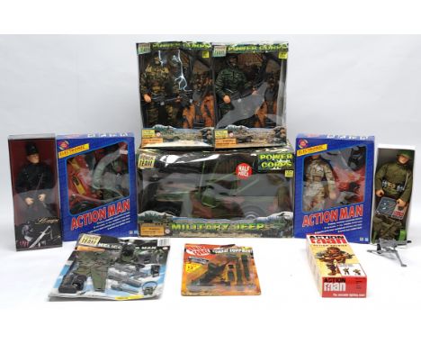 A mixed group of 12" (1/6th scale) Action figures and accessories to include (1) Hasbro/Palitoy Anniversary Edition Action So