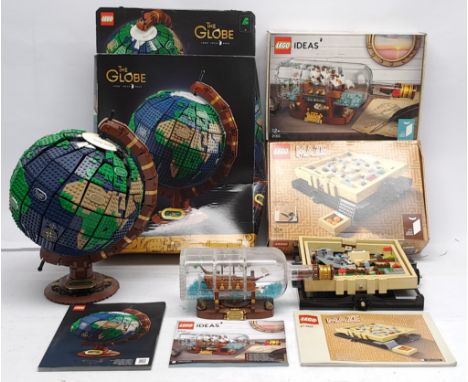 Lego Ideas group to include (1) #21305 Maze; (2) #21313 Ship in a Bottle; (3) #21332 The Globe, all models have been/are buil