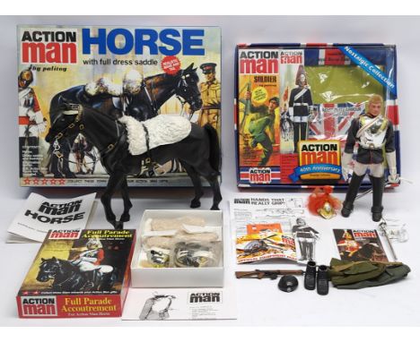 Hasbro/Palitoy Action Man 40th Anniversary group to include (1) #AM020 Action Soldier &amp; The Life Guards uniform; (2) #AM3