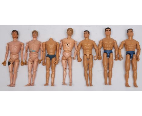 Palitoy Action Man vintage flock hair figures/loose/undressed, a group which appear to be generally Fair to Poor, some discol