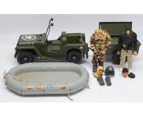 Palitoy/Cherilea Action Man vintage loose/unboxed group to include (1) flock hair, gripping hands, dynamic body/blue pants fi