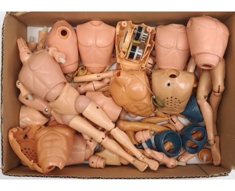 Palitoy Action Man a group of vintage figure body parts including hands, feet, arms, legs, torso's - ideal for spare parts - 