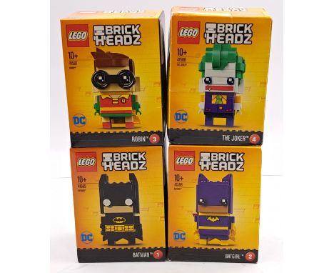 Lego Brick Headz, Super Heroes, The Lego Batman Movie Including: (1) #41585 Batman, (2) #41586 Batgirl, (3) #41587 Robin, (4)