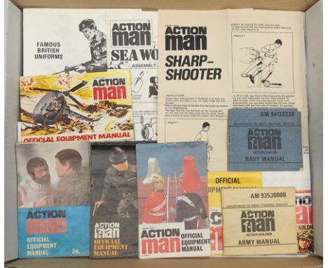 Palitoy (or similar) Action Man vintage group of various Instruction Leaflets / Ephemera / Catalogues to include; Sea Wolf, F