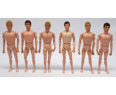 Palitoy Action Man vintage flock hair, gripping hands figures/loose/undressed, a group which appear to be generally Fair to G