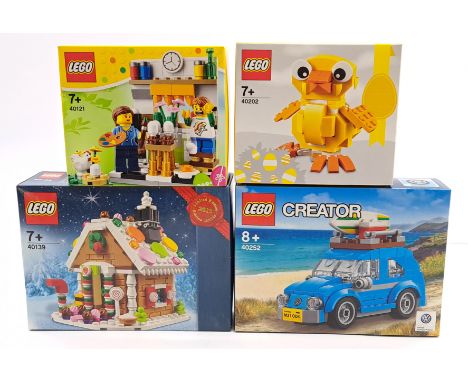 Sealed Lego Sets 40121/40139/40202/40252 - Easter Egg Painting/ Gingerbread House (Some creases to box)/Easter Chick/Creator 