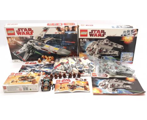 Lego Star Wars Group Including: (1)&nbsp; #75218 X-Wing Fighter, (2) #75198 Tatooine Battle Pack, (3) #7778 Midi-Scale Millen