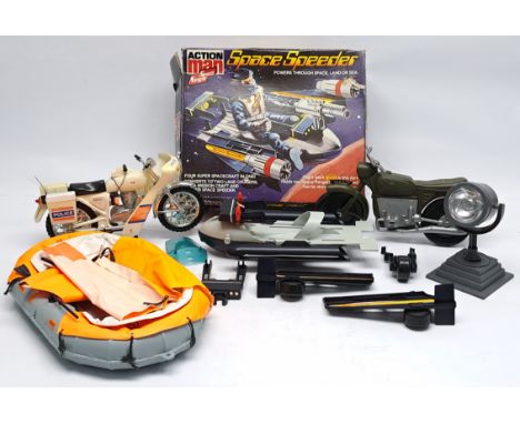 Palitoy/Cherilea Action Man vintage vehicle group to include (1) #34751 Space Speeder, within Fair original box; (2) #34740 P