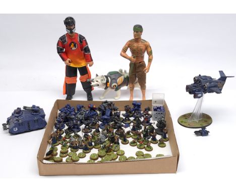 Warhammer (and similar) Painted Models, a quantity of figures to include Space Marines and vehicles and Lord of the Rings (or