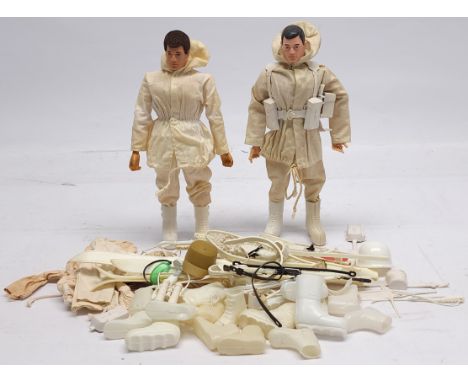 Palitoy Action Man vintage Mountain/Arctic dressed figures to include (1) painted head, plastic hands; (2) flock hair, grippi