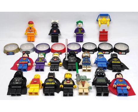 Lego, a quantity of loose/unboxed LED torch (and similar) figures, includes Superman, Batman, Yoda, Darth Vader, plus others,