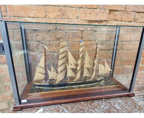 A scale model of the three masted ship Passat, the ship itself is now a museum in Hamburg, in its day it carried cargoes of g