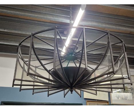 An unusual contemporary large ceiling light fitting