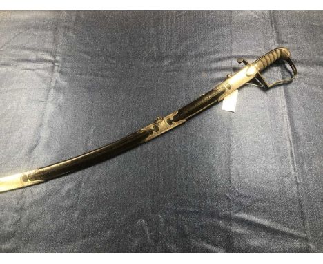 Sword- A British 1796 pattern light cavalry officer's Sabre by Andrews Pall Mall, London. bright steel blade with Blued &amp;