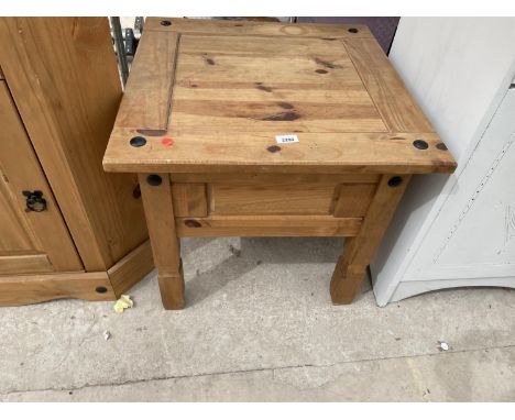 A MODERN MEXICAN PINE LAMP TABLE 