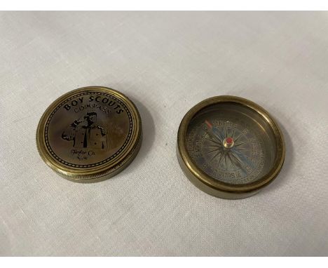 A BRASS BOY SCOUTS COMPASS 