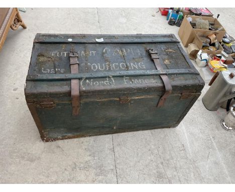A 19TH CENTURY TRAVELLING TRUNK WITH MILITARY CONNECTIONS 