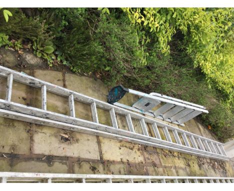 A 13FT DOUBLE EXTENSION LADDER AND A STEP LADDER (2)NB:THESE ITEMS ARE TO BE COLLECTED FROM HEATHER BANK FARM, CONGLETON, CHE