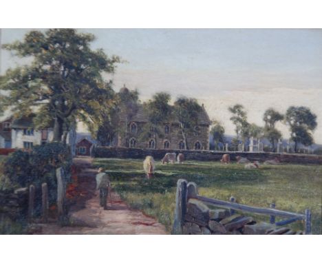 ATTRIBUTED TO H.P. (late Nineteenth Century)  ENGLISH SCHOOL OIL PAINTING ON CANVAS St. James Church, Ashworth Unsigned  13 1