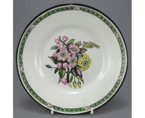 An early nineteenth century transfer-printed and hand-painted Don Pottery botanical dessert plate, c. 1820. It is unmarked. 2