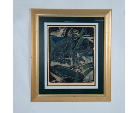 Kybernetes II is a large original four colors lithograph on off-white wove paper by Switzerland most popular painter and desi