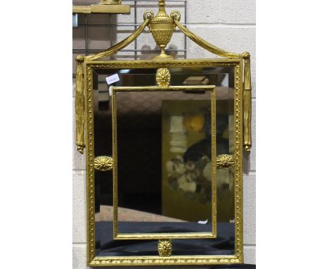 A 20th century Regency style mirror, gilt framed and with inner frame, overall 55 x 84 cm, with repairs. Not available for in