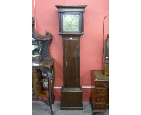 A 19th Century oak 30-hour longcase clock, the square bras dial signed John Simpson, Whitsindine