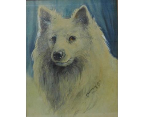 Edward W. Ball, portrait of dog, watercolour, dated 1930, 31 x 24cms, framed