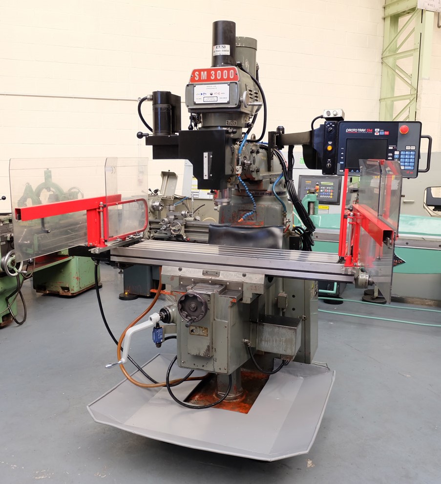 An XYZ SM3000 3 Axis CNC Turret Milling Machine with Prototrak SM
