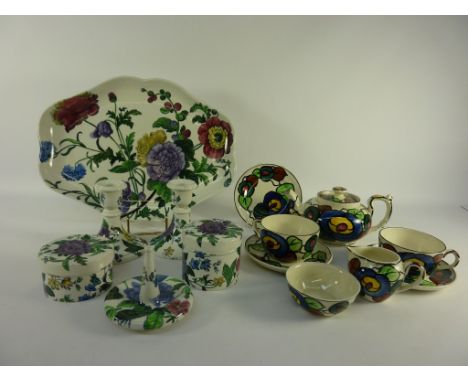 Copeland late Spode dressing table set and a continental tea for two set