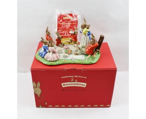 A ROYAL DOULTON CERAMIC FIGURE GROUP limited edition, "The Bunnykins Family Picnic" in original box 