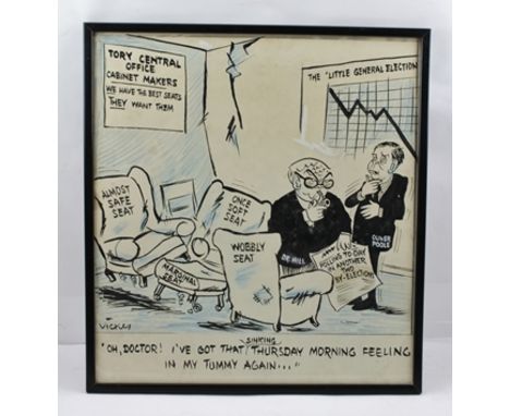 VICTOR WEISZ - "VICKY" (1913-1966) A Political Cartoon concerning by elections, including Warwick/Leamington upon the retirem
