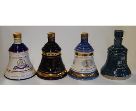 A collection of Bell's commemorative Scotch Whisky decanters by Wade, for various Royal births and marriages, to include the 