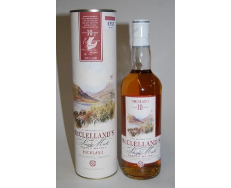 McClelland's aged 10 years single malt Highland Scotch Whisky, 70cl, 40%, one bottle in carton