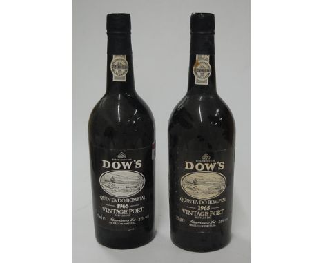 Dow's Quinta do Bomfin, 1965 vintage port, two bottles