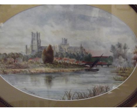 Framed ceramic plaque signed ELY E Kent 1888