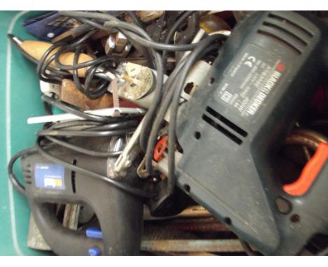Large box of tools and power tools 