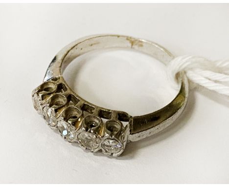SILVER &amp; 0.5 APPROX DIAMOND RING - SIZE L &amp; K