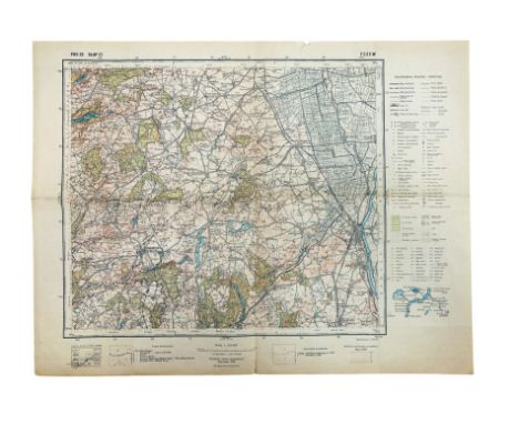 Map of Tczew issued by the Military Geographical Institute in Warsaw in 1935. Scale 1:100,000.Dimensions: 35.5 cm x 46.5 cm.O