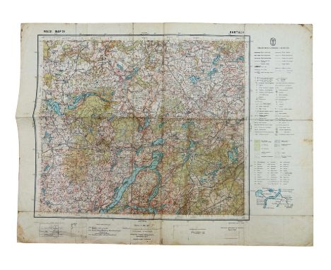 Map of Kartuzy issued by the Military Geographical Institute in 1937. Scale 1:100,000.Dimensions: 35.5 cm x 47 cm.Overall con