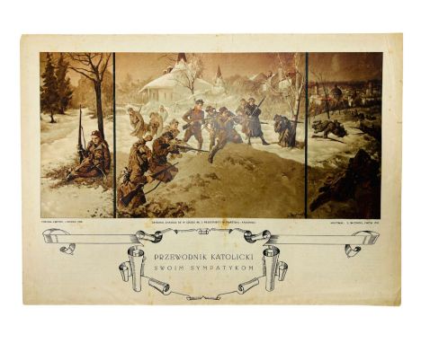 Defense of Lviv November 1918 by S. Batowski from 1935, rotogravure from Przewodnik Katolicki, Poland post-1935, color, with 