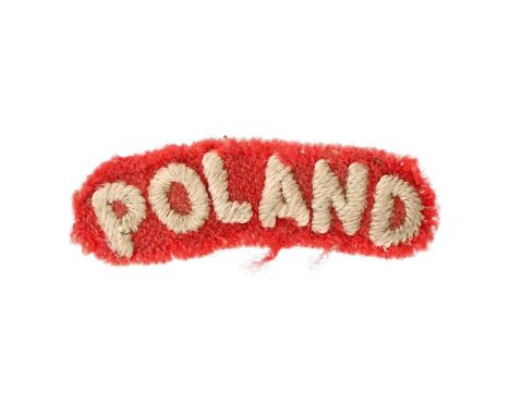 Single red "Poland" patch. Worn by all units of the Polish Armed Forces in the West. Good condition as shown in the pictures.