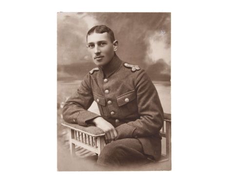 A photograph of a lieutenant in the Polish Armed Forces, featuring the characteristic officer's uniform and epaulets commonly