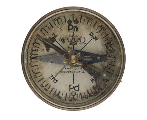 Polish pre-WW2 Polish Army compass. The dial is signed "Z. Jeznacki Warszawa, WP" and features an eagle emblem. The loop for 