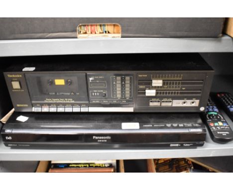 A Technics cassette deck and Panasonic dvd recorder with remote