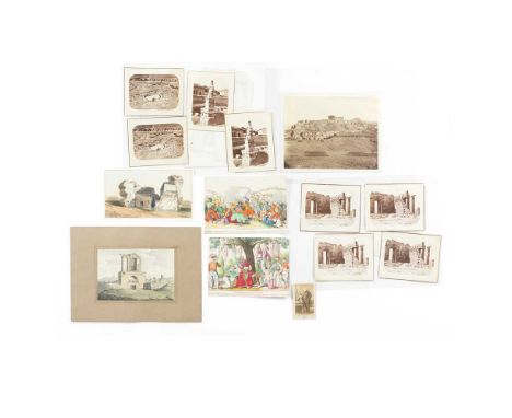 Greece, chiefly Athens Collection of 1 watercolour, c. 21 engravings (3 hand-coloured) c. 40 photographs (mostly 19th century