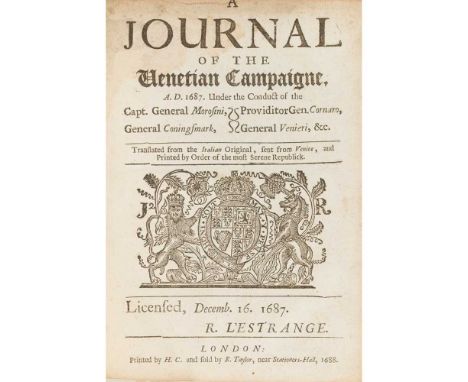 [Morean War, 1684-99] A Journal of the Venetian Campaigne A.D. 1687, Under the Conduct of the Capt. General Morosini, General