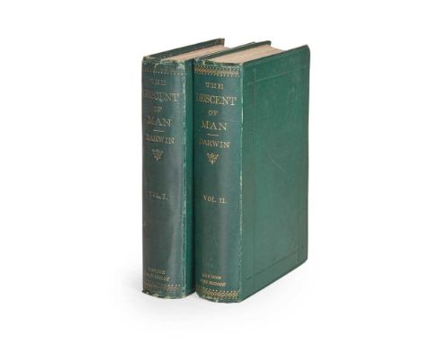 Darwin, Charles The Descent of Man, and Selection in Relation to Sex London: John Murray, 1871. 2 volumes, 8vo, original gree